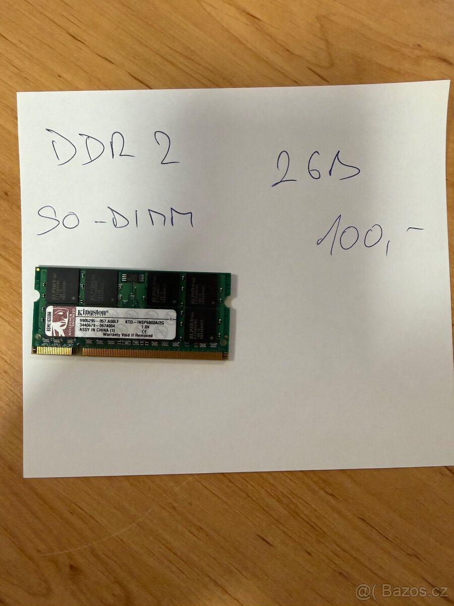 DDR, DDR2, DDR3, DDR4 paměti. SO-DIMM - 10