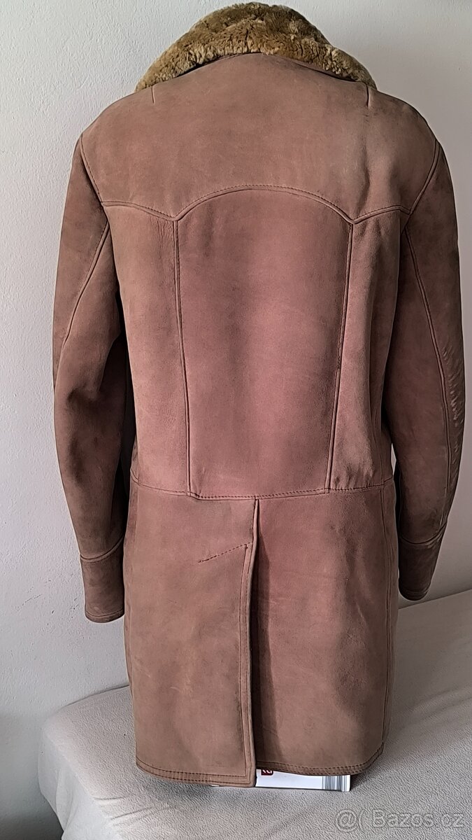 Vintage retro kožený kožešinový kabát Dubnak kožešina - 10