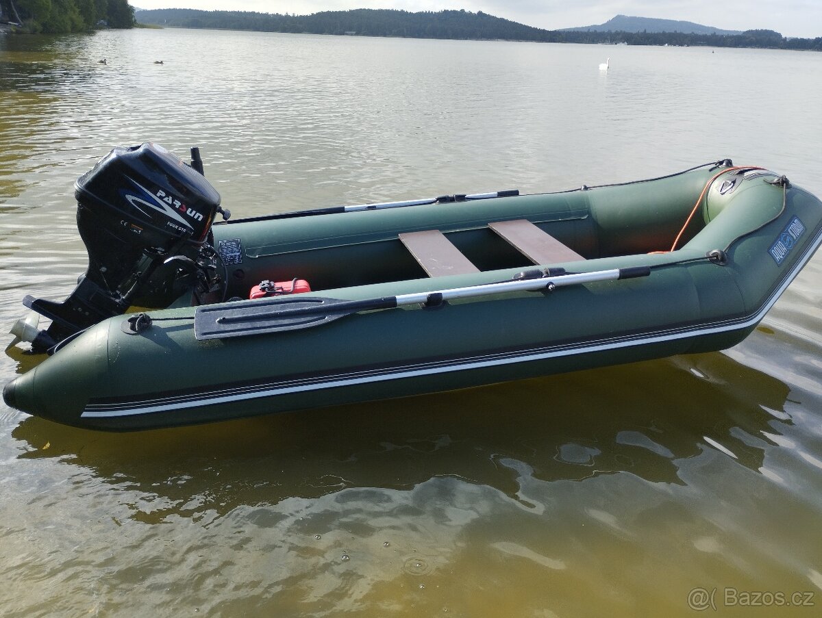 Člun s motorem Parsun 9.8 4t, a elektromotorem - 10