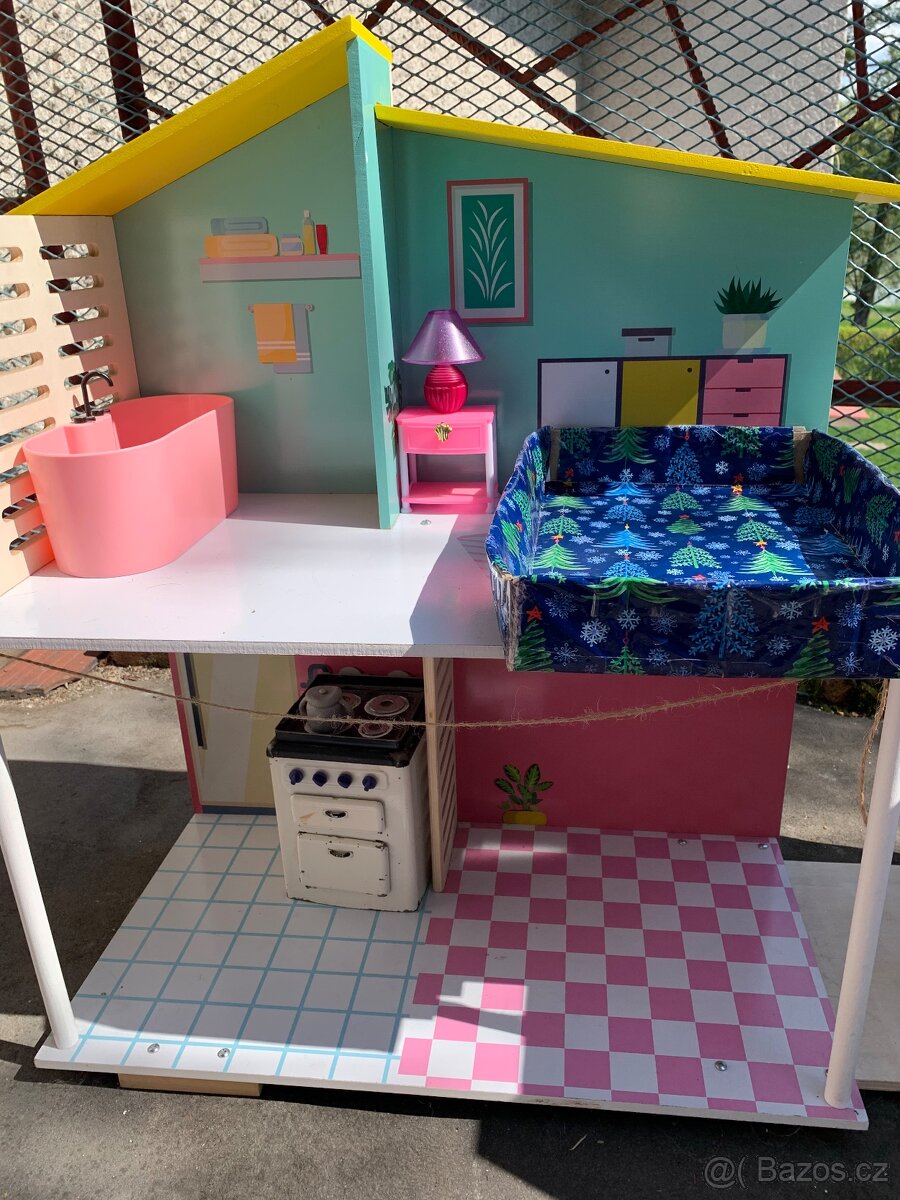 Domečky pro dřevěné panenky s příslušenstvím, pro Barbie - 10