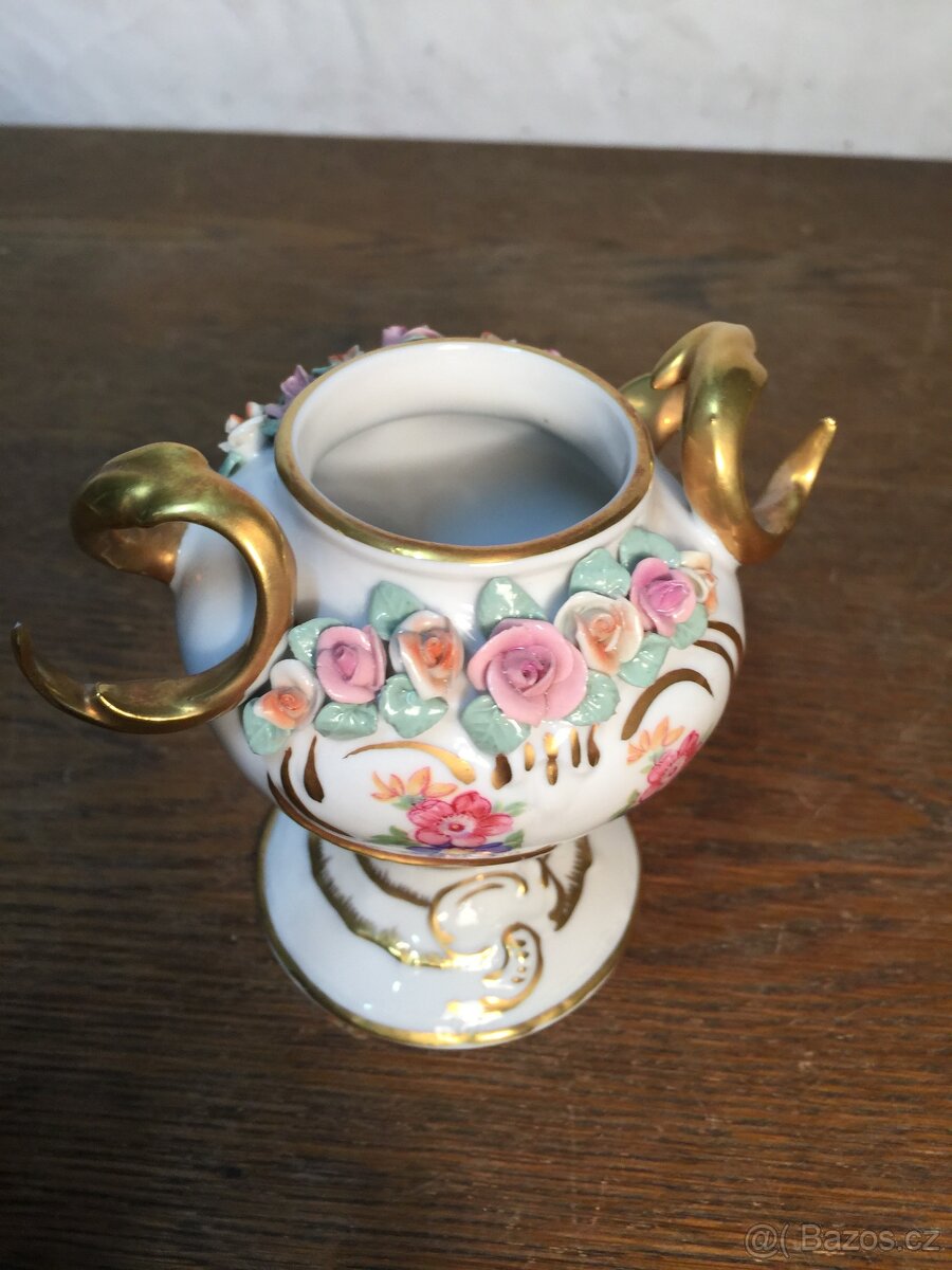 porcelánová váza amfora Nymphenburg - ručně malovaná - 10