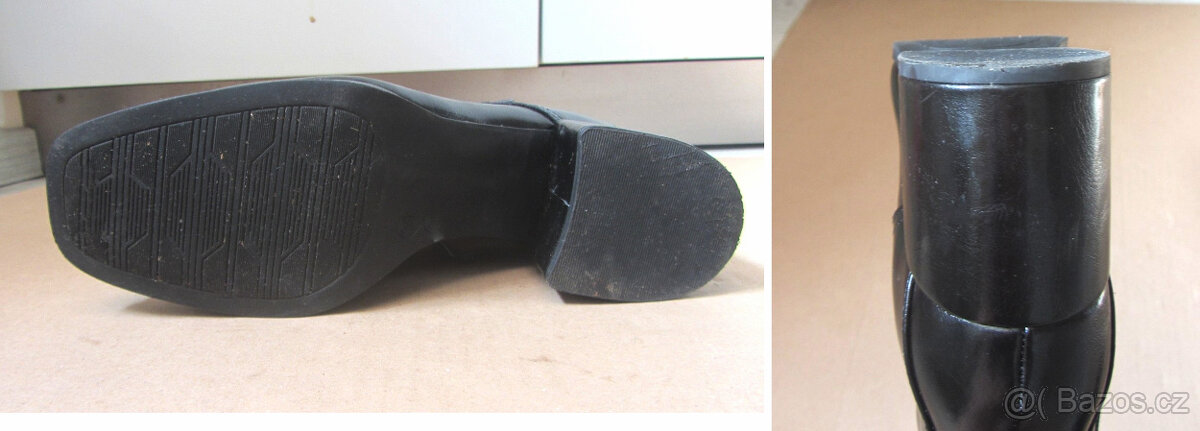 Černé dámské šněrovací boty s plochou špičkou - 10