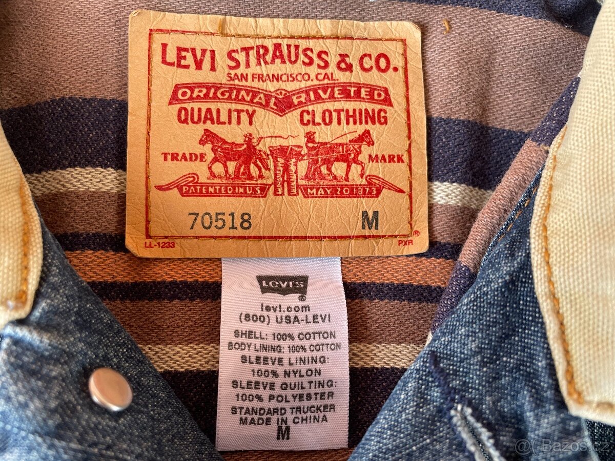 Pánská džínová bunda zn. Levi’s s podšívkou - vel. M - 10