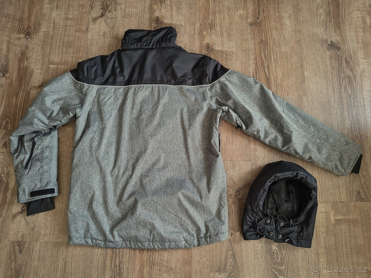 Pánská zimní lyžařská bunda F&F šedá černá vel.L - 10