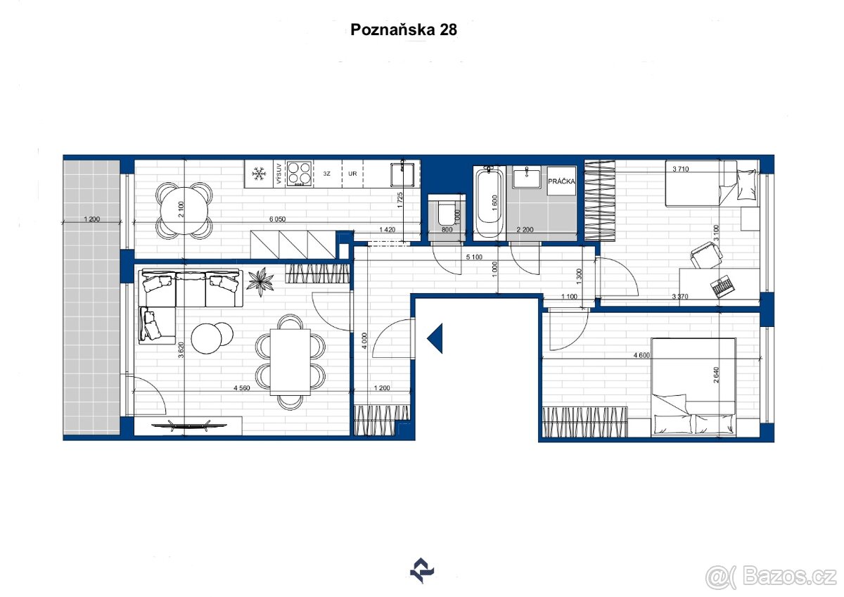 Prodej bytu 3+1, 72 m2, v ulici Poznaňská, Praha 8, Bohnice - 10