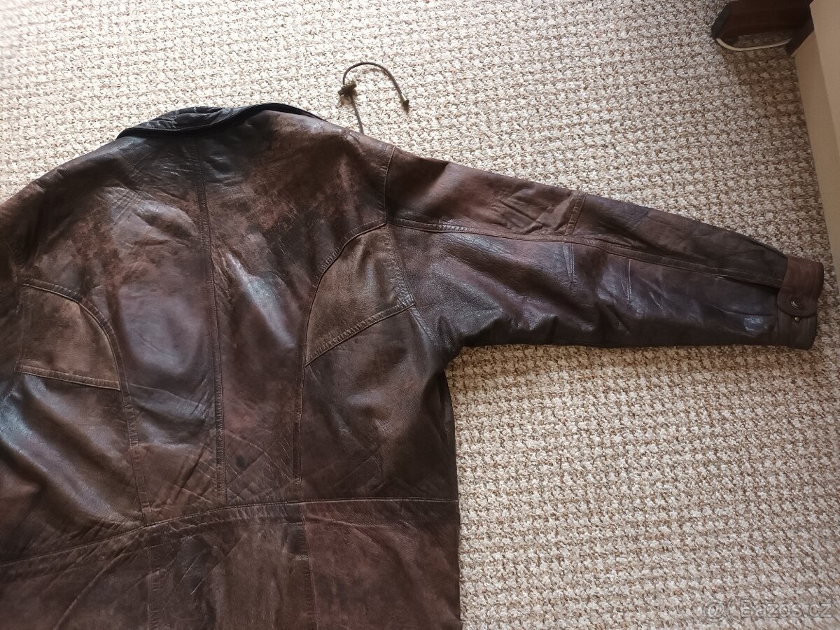 Pánská kožená bunda vel.52 (xxl), jemná kůže, nošená - 10