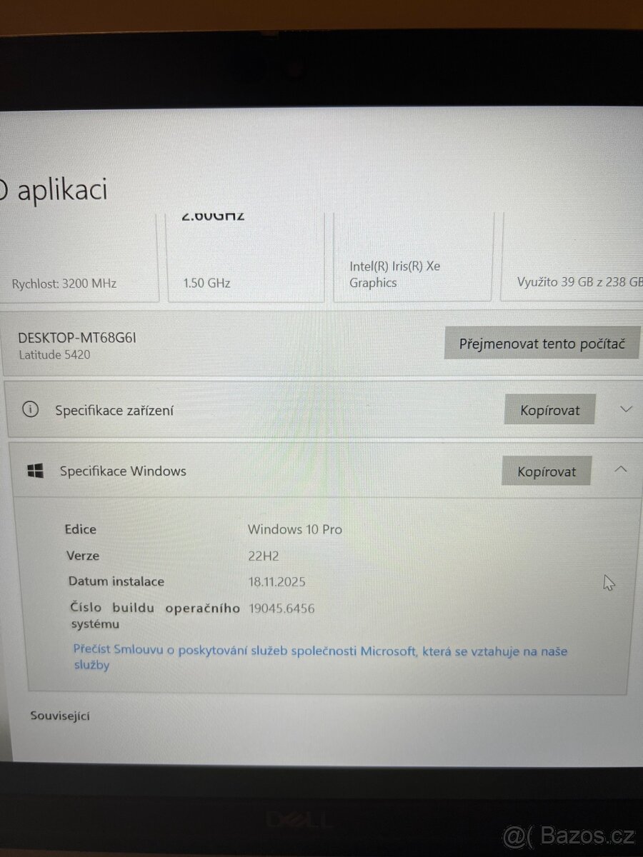 Notebook Dell Latitude 5420 i5, 16 GB RAM, SSD 256 - 10