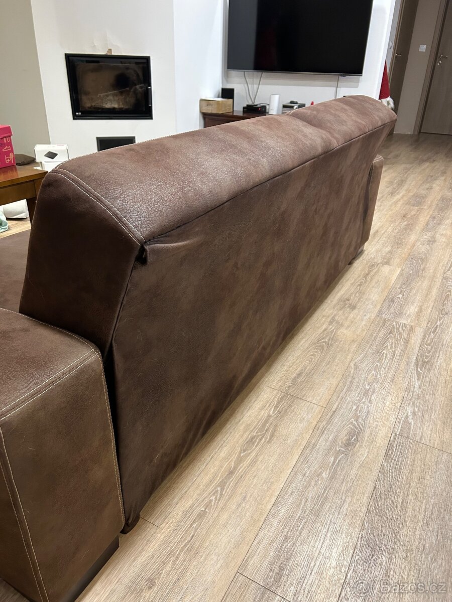 Hnědá pohovka rozkládací - 10