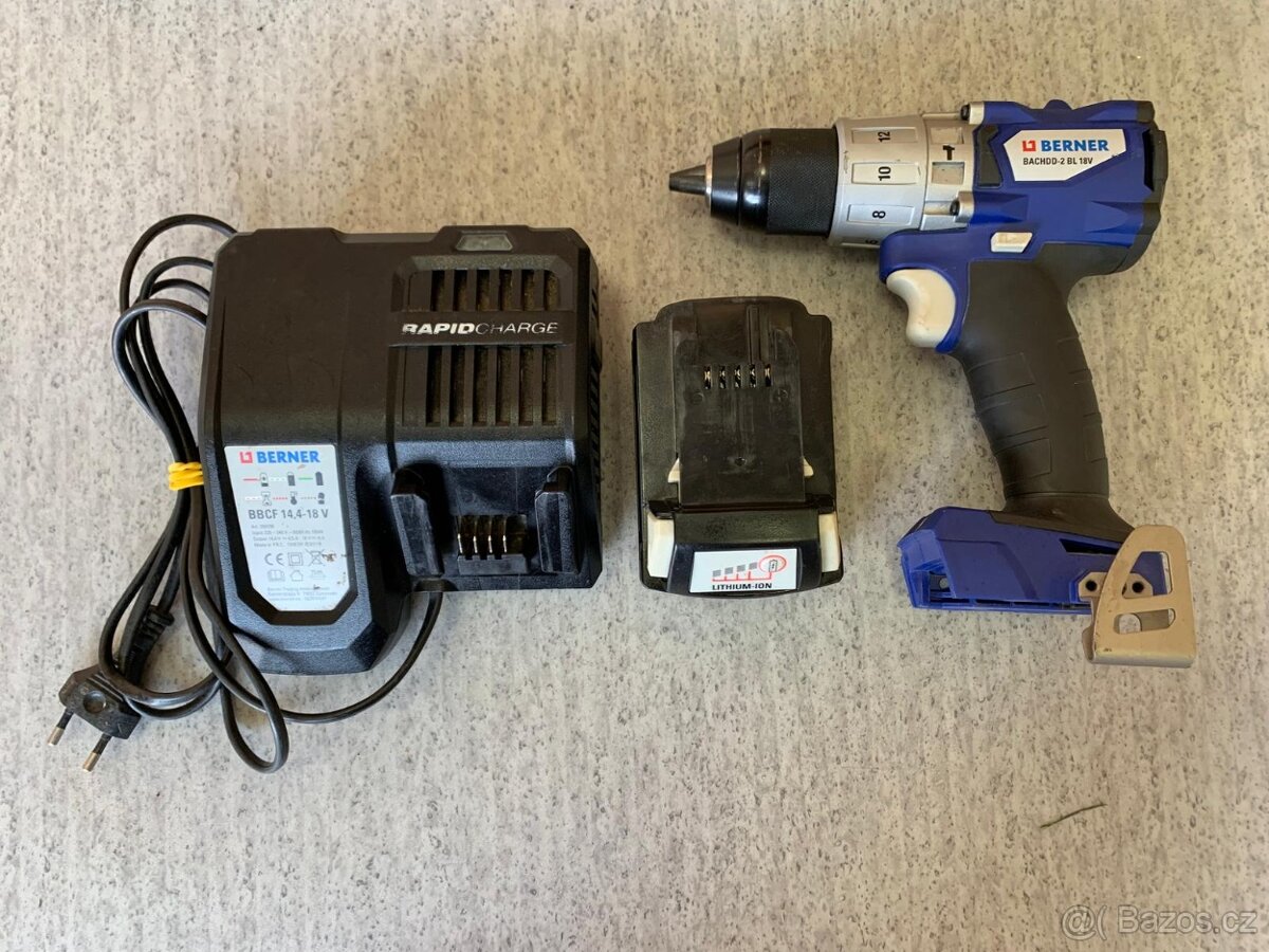 Aku Berner BACHDD-2 BL 18V +bat. 5.0 Ah+ nabíječka - 10