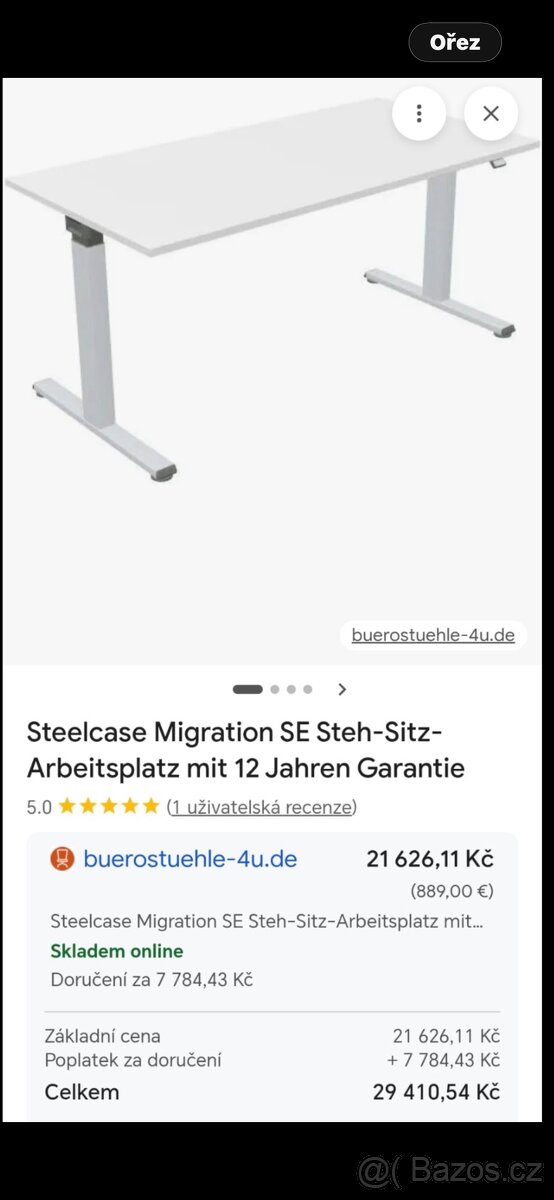 ELEKTRICKY STAVITELNÝ STUL STEELCASE MIGRATION, NOVÝ - 10