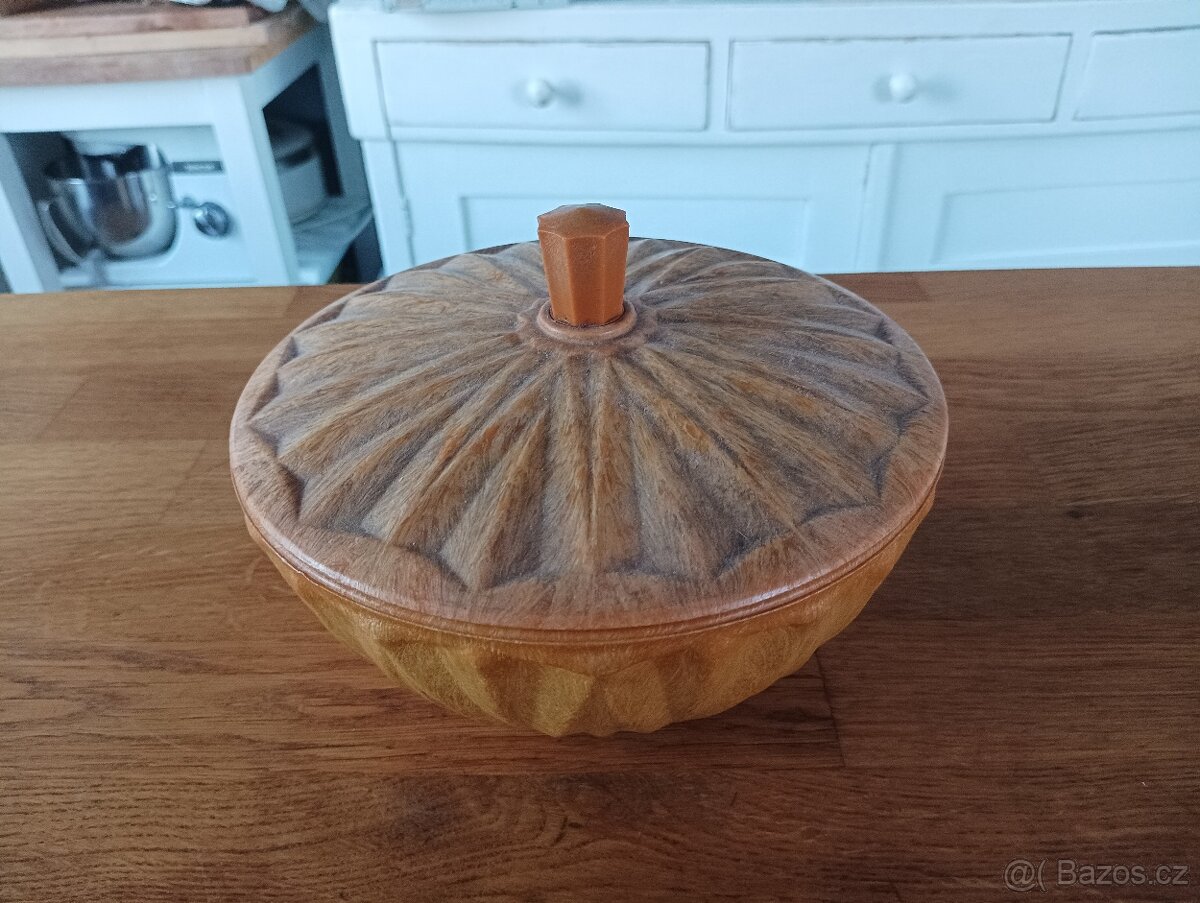 VELKÁ DESIGNOVÁ VINTAGE KUBISTICKÁ BAKELITOVÁ DÓZA - 10