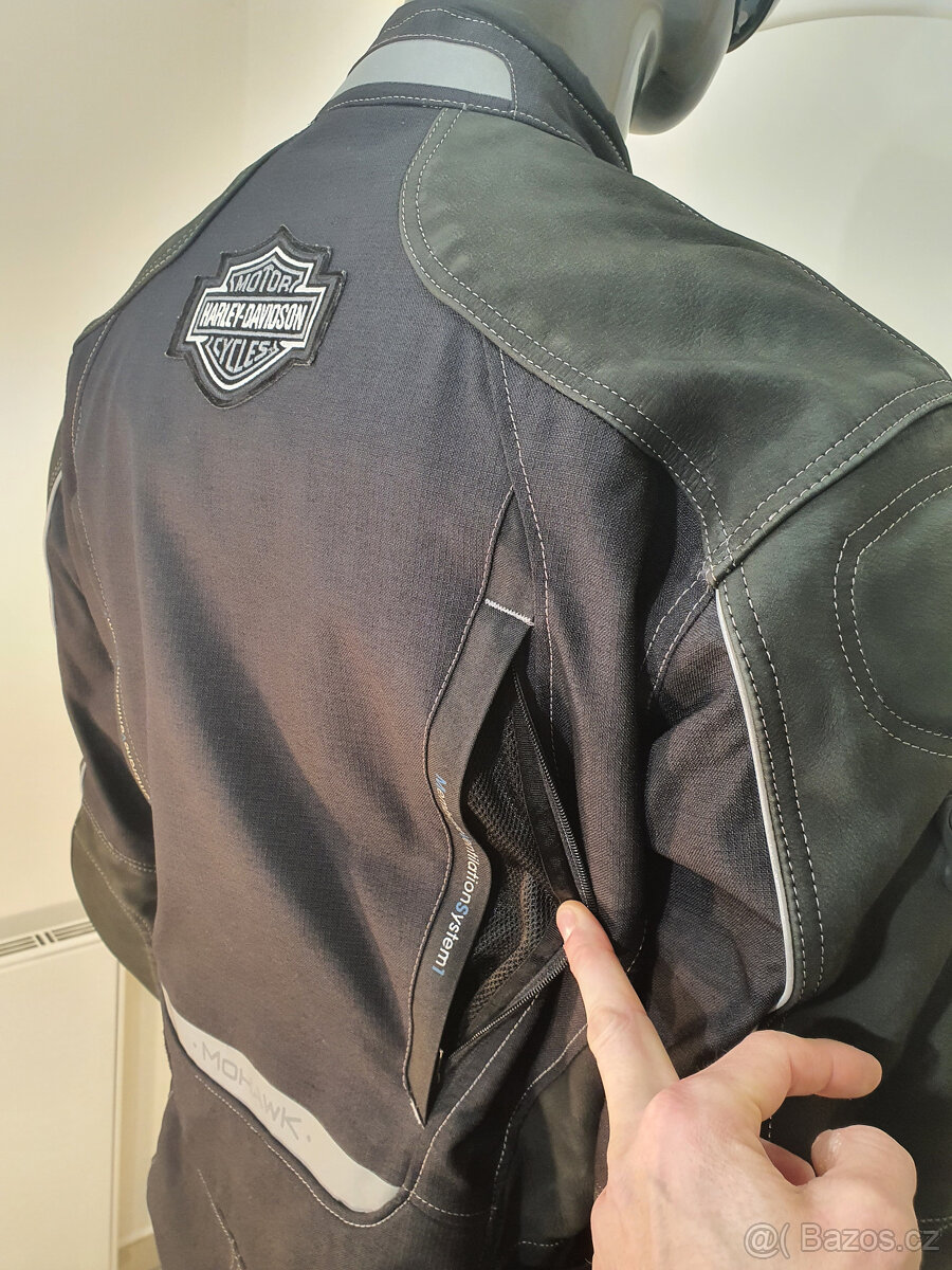 Mohawk MVS-1 Kůže Textil bunda na moto Harley XL - 10
