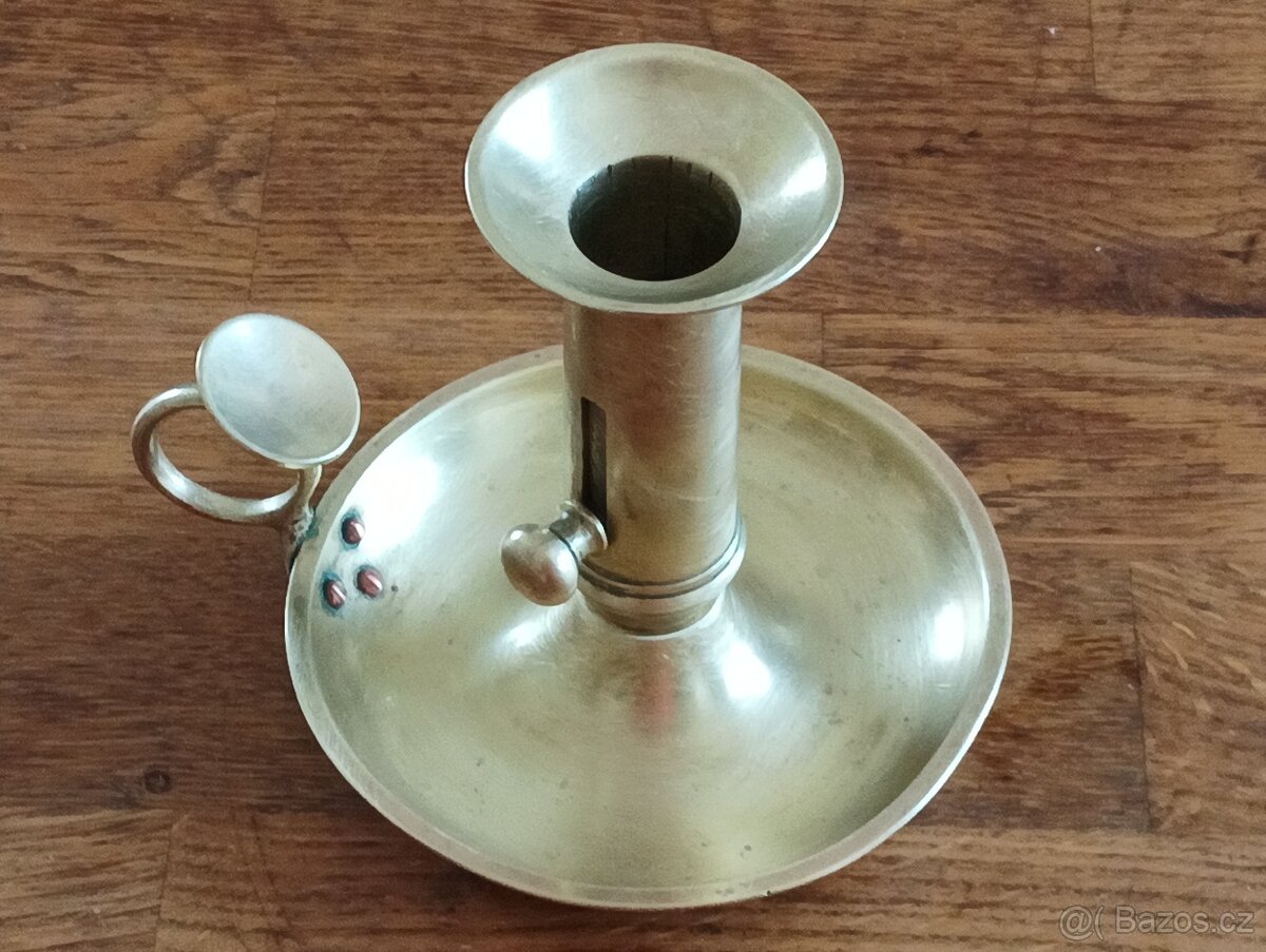 MOSAZNÝ EMPÍROVÝ SVÍCEN BIEDERMEIER Z 19. STOL. FRANCIE - 10