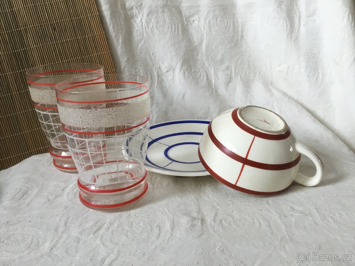 keramicky hrnek art deco, misa, sklenice - 10