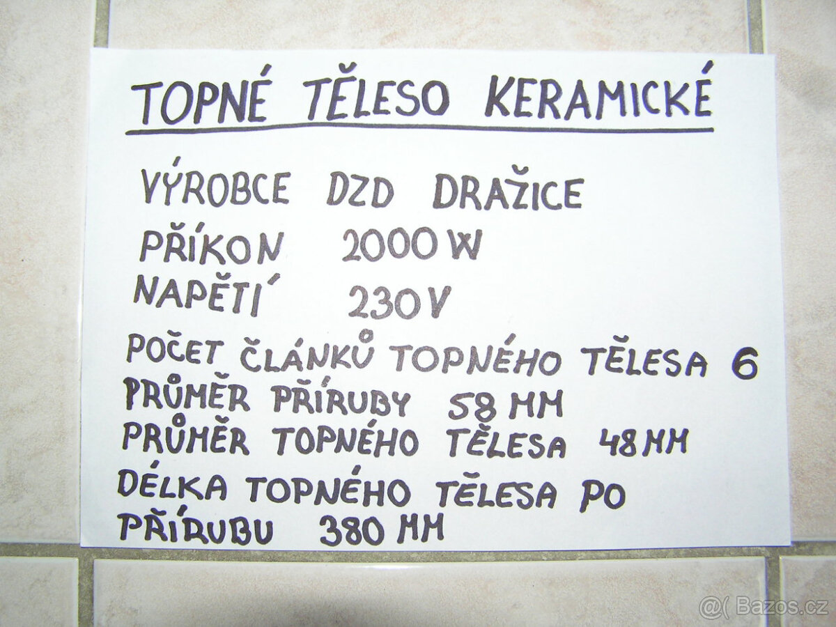Keramické topné tělěso DZD Dražice 2000W - 10
