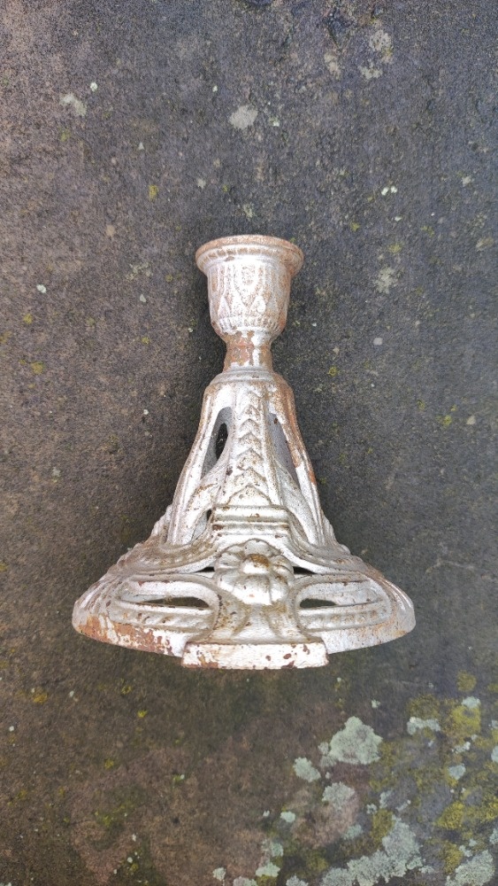 Starožitná sádrová bista + forma na bábovku + svícen - 10