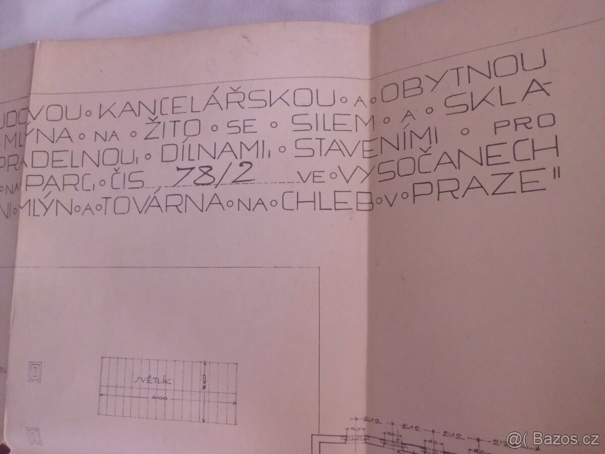 HUBERT GESSNER- Architekt Plány- Pekárna Fr.ODKOLEK Vysočany - 10