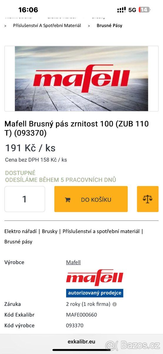 Pásová bruska Mafell ZUB 110 n - 10