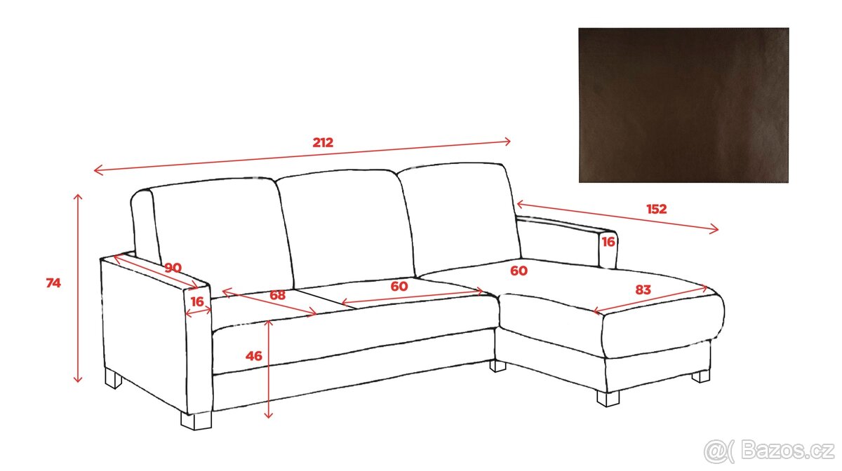 Kožená sedací souprava hnědá - 10