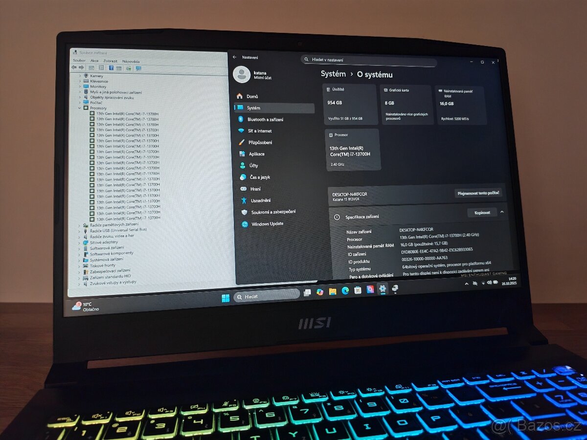 MSI KATANA 15 B13V_i7-13700H_16GB DDR5_RTX 4070 8GB - 10