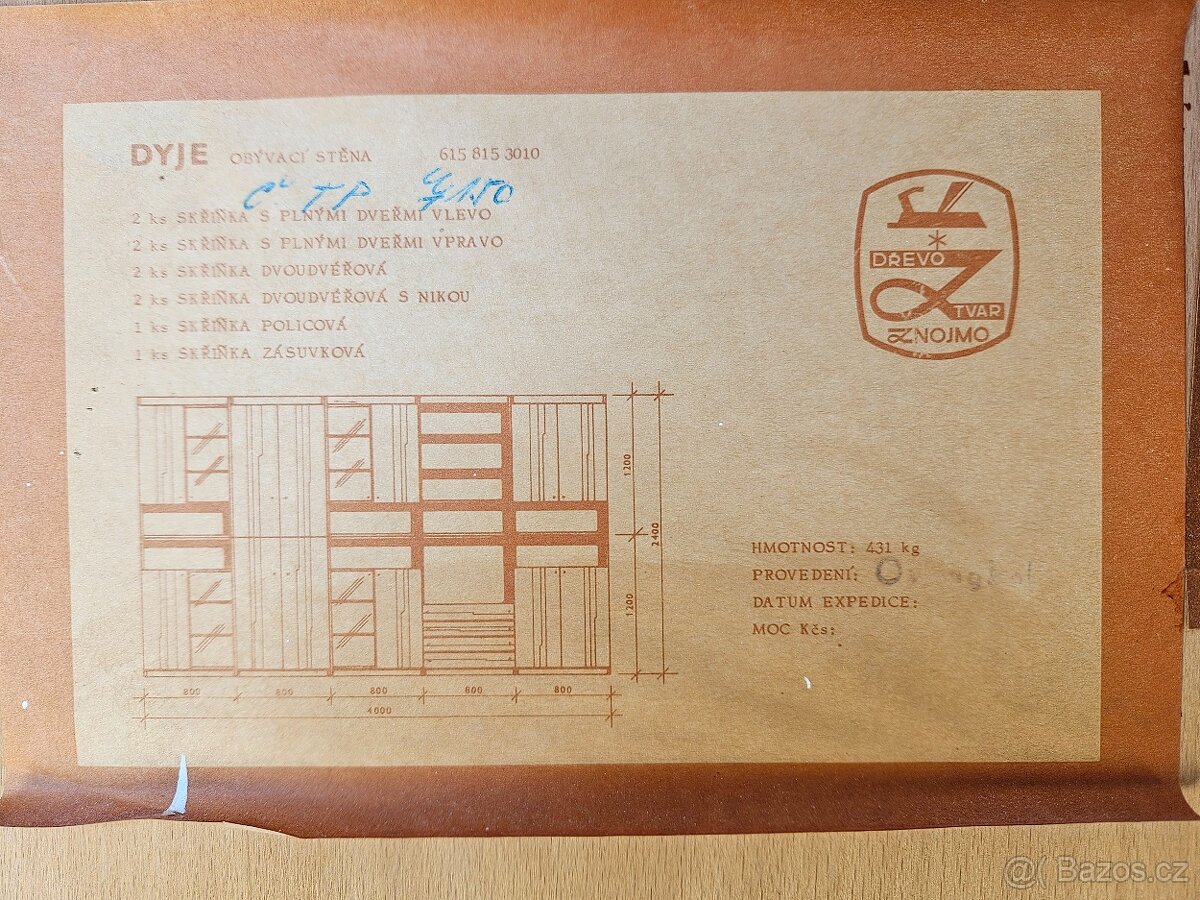 sektorový nábytek - skříň, 80. léta - 10