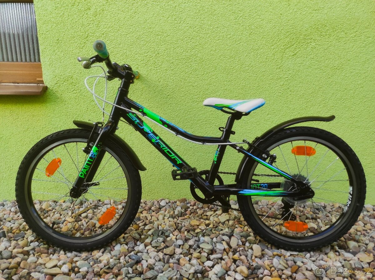 Značkové dětské kolo Superior 20" (černá/zelená) - 10
