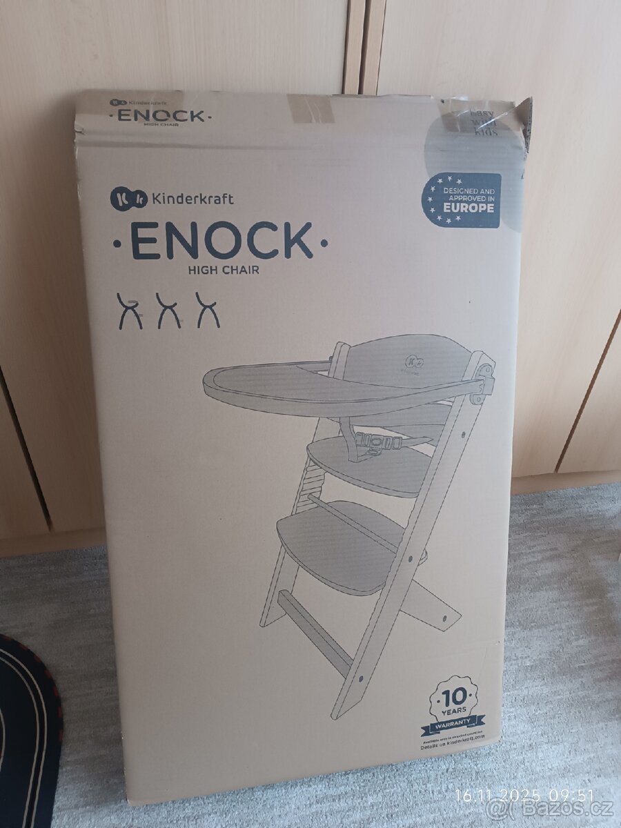 Dětská jídelní židlička Kinderkraft enock wooden buk - 10