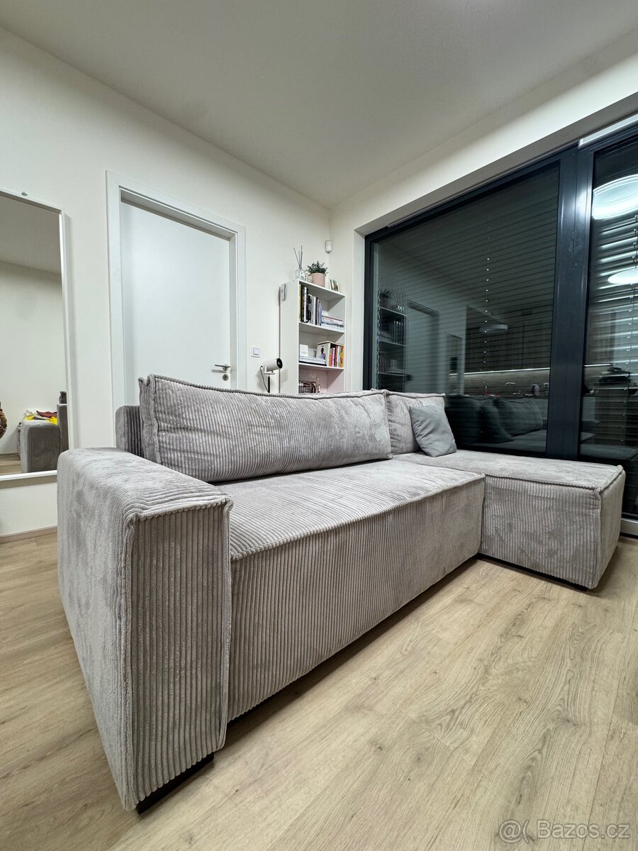 ŠEDÁ ROZKLÁDACÍ ROHOVÁ POHOVKA OBOUSTRANNÁ - 10