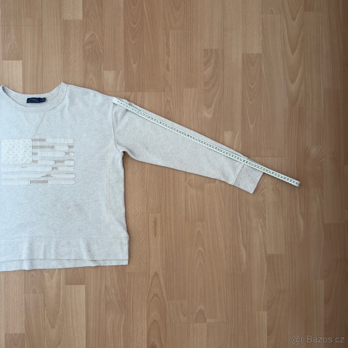 Ralph Lauren Polo krémová mikina s vlajkou USA | vel. M - 10