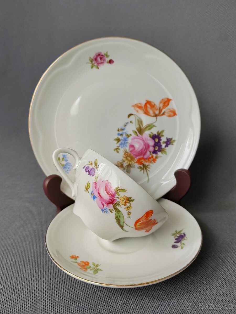 Krásné porcelánové trio Jlmenau Graf von Henneberg - 10