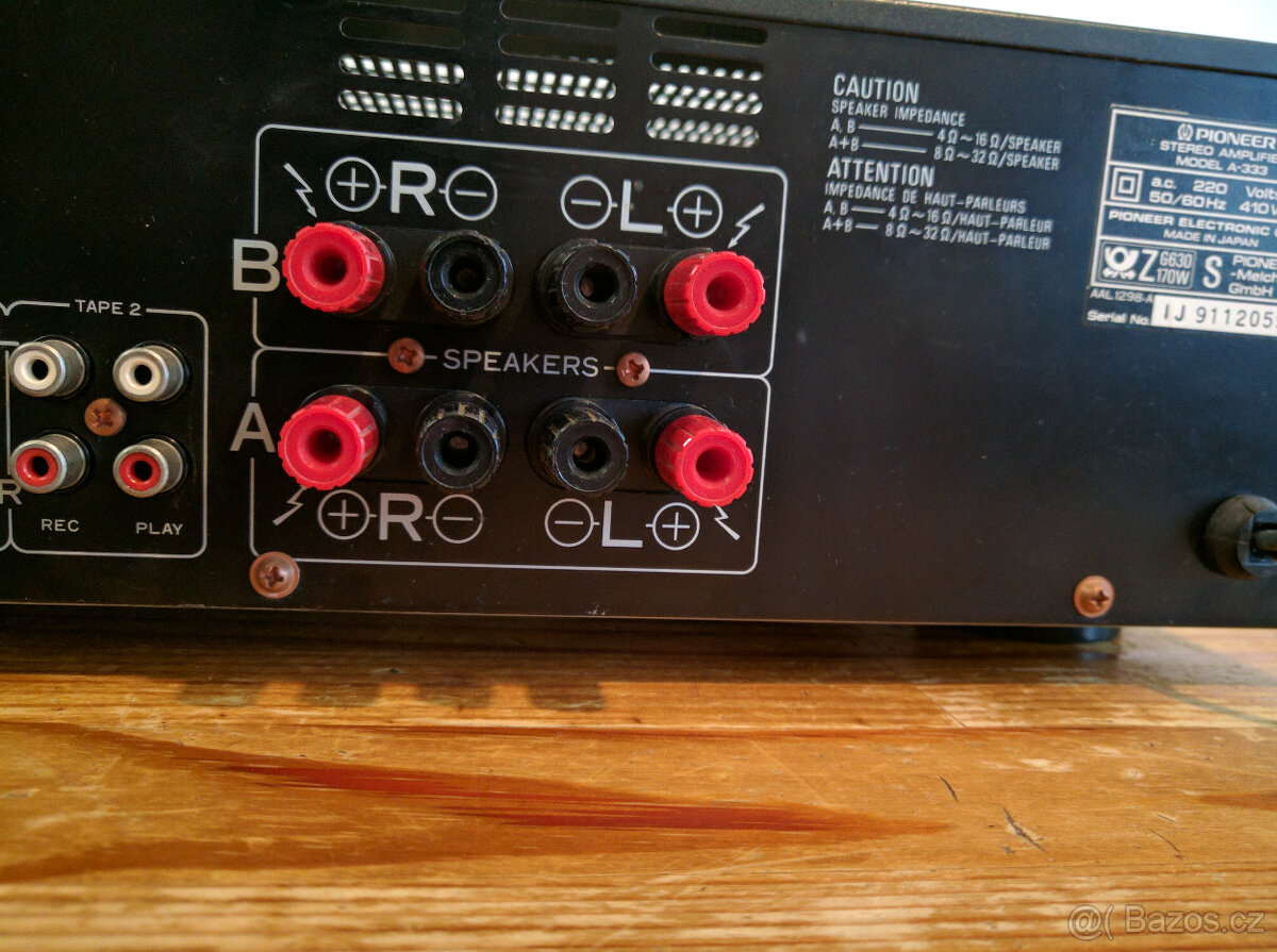 Zesilovač Pioneer A-333, 2 x 40W/8Ω RMS - 10