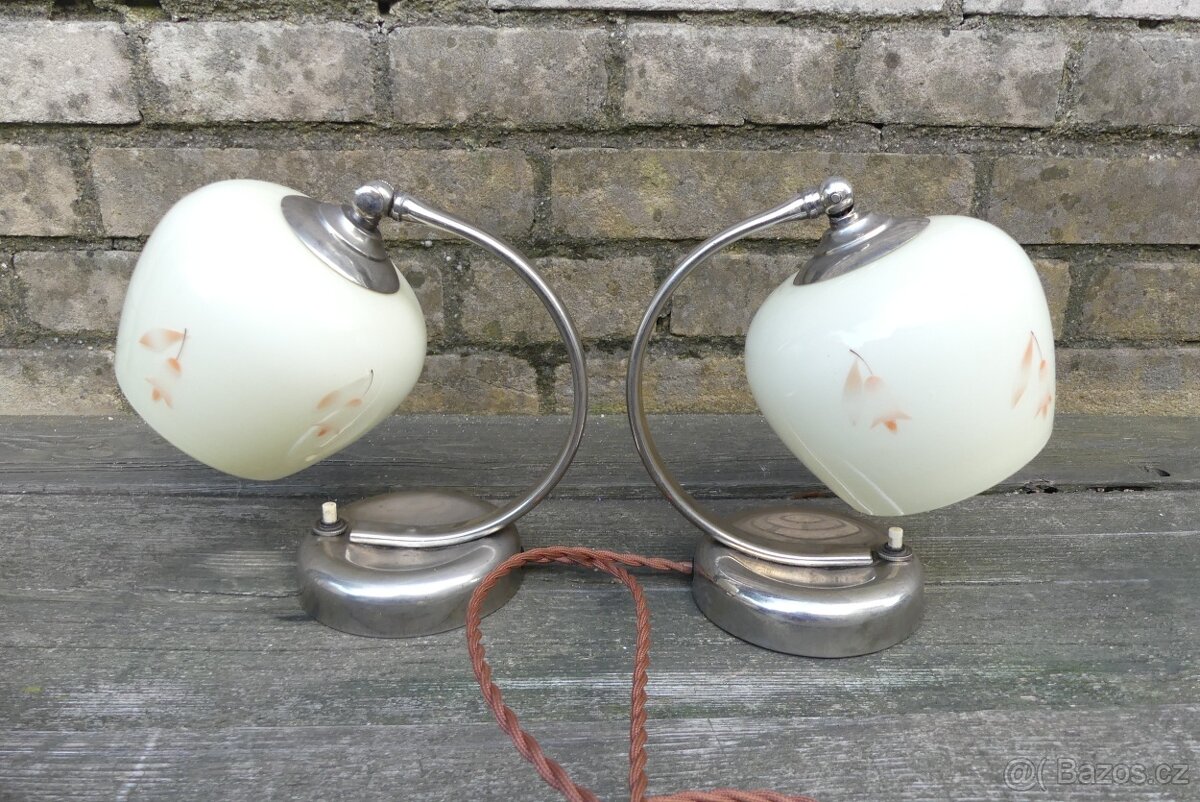 Starožitné párové Art Deco lampičky, lampy, lampičky - 10