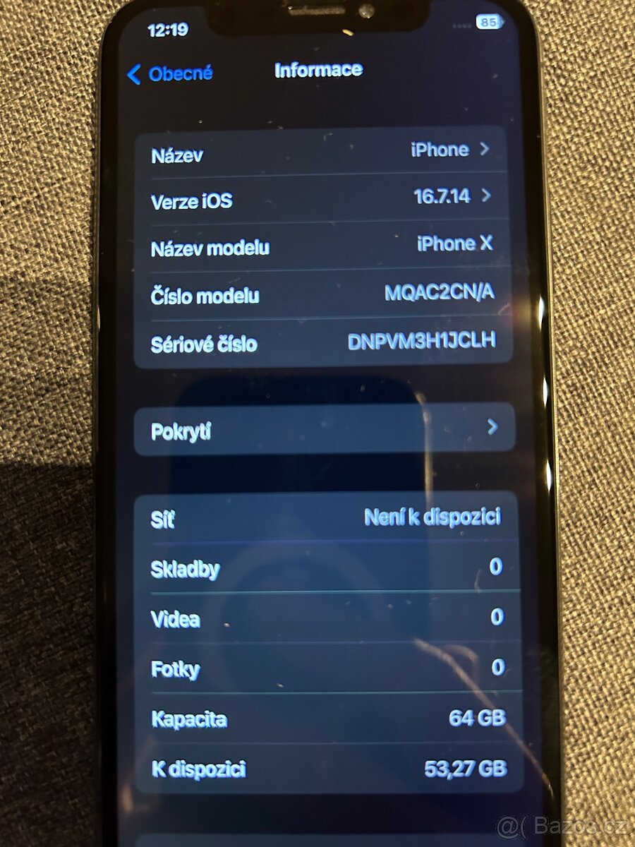 Iphone X 64GB, pěkný bat.100% - 10