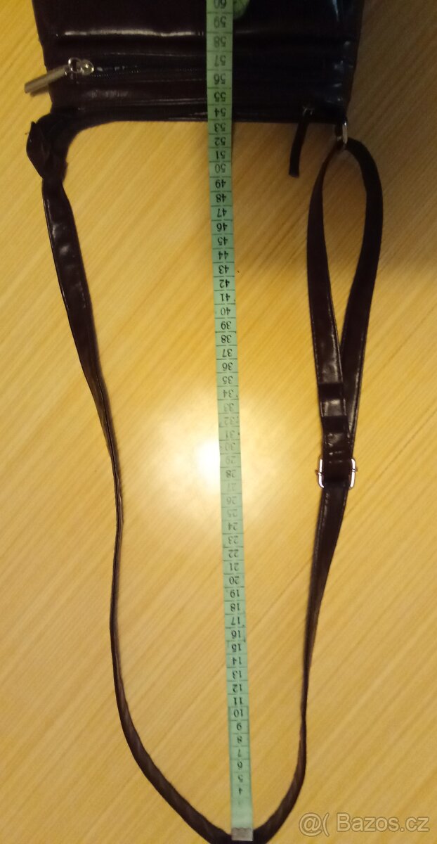 Hnědá kožená kabelka - 10