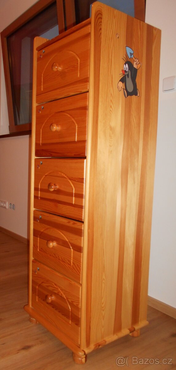 Dětský nábytek masiv - set 5ks, dětský pokojíček - 10