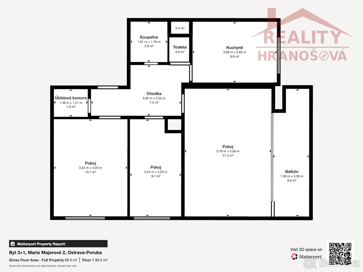 Prodej bytu 3+1 s lodžií, ul. Marie Majerové, Ostrava - 10