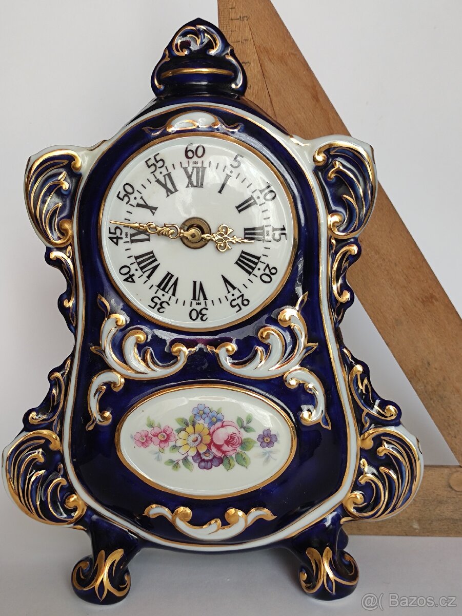 Hodiny Royal Dux, porcelán, starožitné, funkční, pošta 79.- - 10