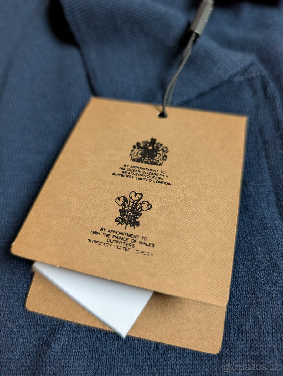 Navy polo tričko Burberry vel. M - 10