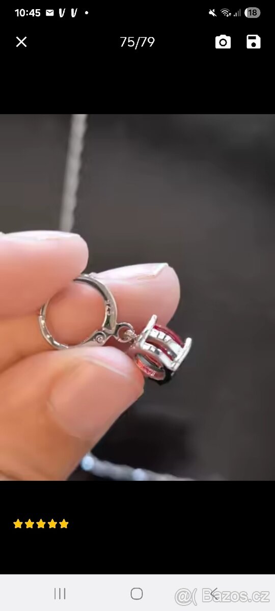 Nová dámská stříbrná sada souprava šperků si kamínky 925 - 10