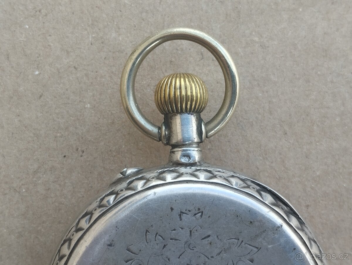 Starožitné dvoupláštové stříbrné zdobené kapesní hodinky. - 10