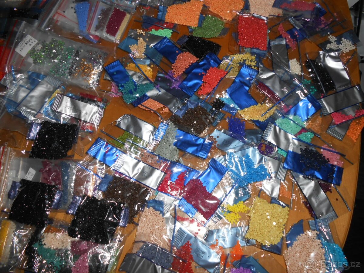 Sady flitrů na obrázky - nové + načaté + 3kusy obrázky-foto - 10