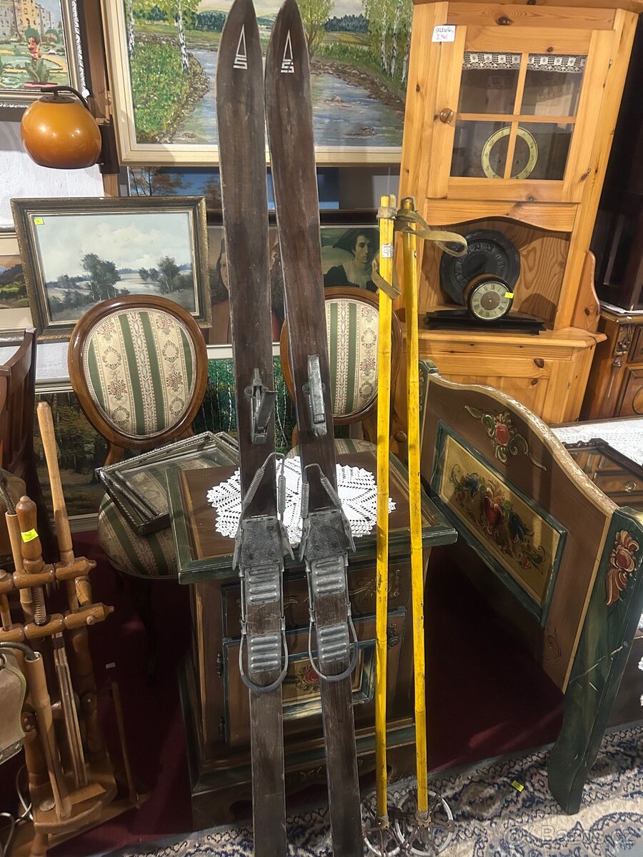 Dřevěné lyže Massag s kovovým vázáním Kandahar - 10