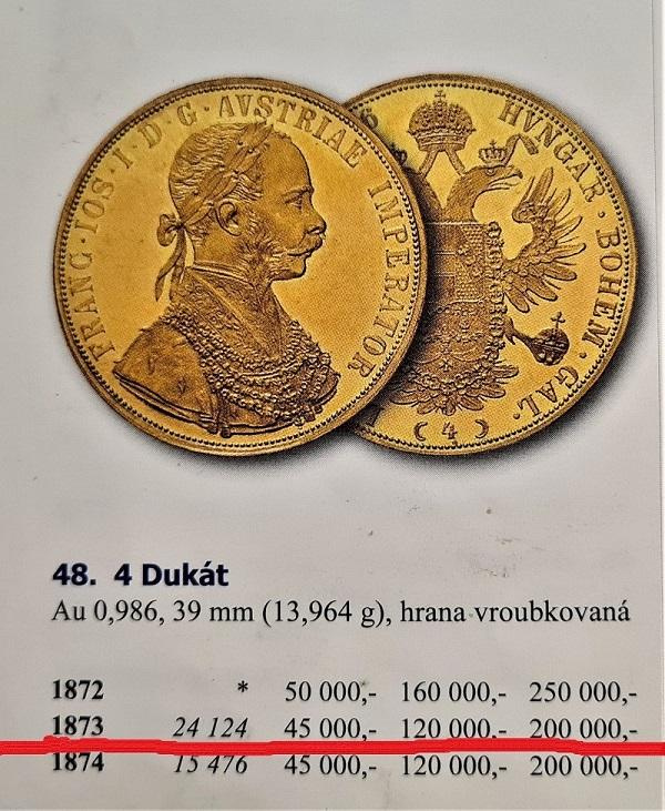 Zlatý R-U 4 Dukát 1873, velmi vzácný, TOP stav. - 10