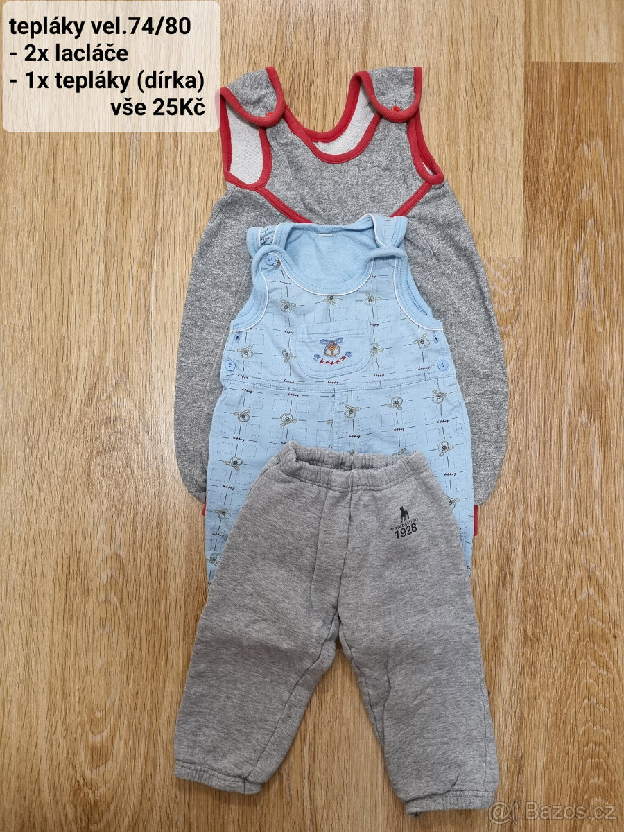 kalhoty, tepláky, kratase vel. 74/80 cca 6-12m - 10