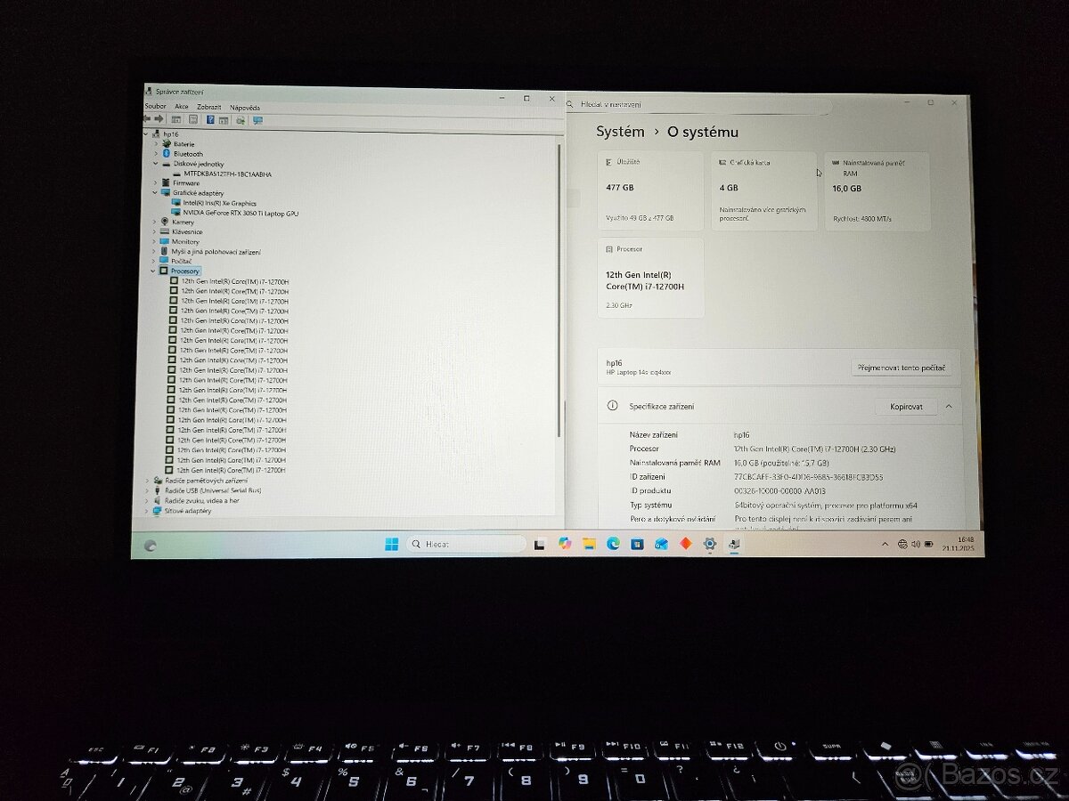 16" 144HZ_HP VICTUS_INTEL i7-12700H_16GB_RTX 3050 Ti 4GB - 10