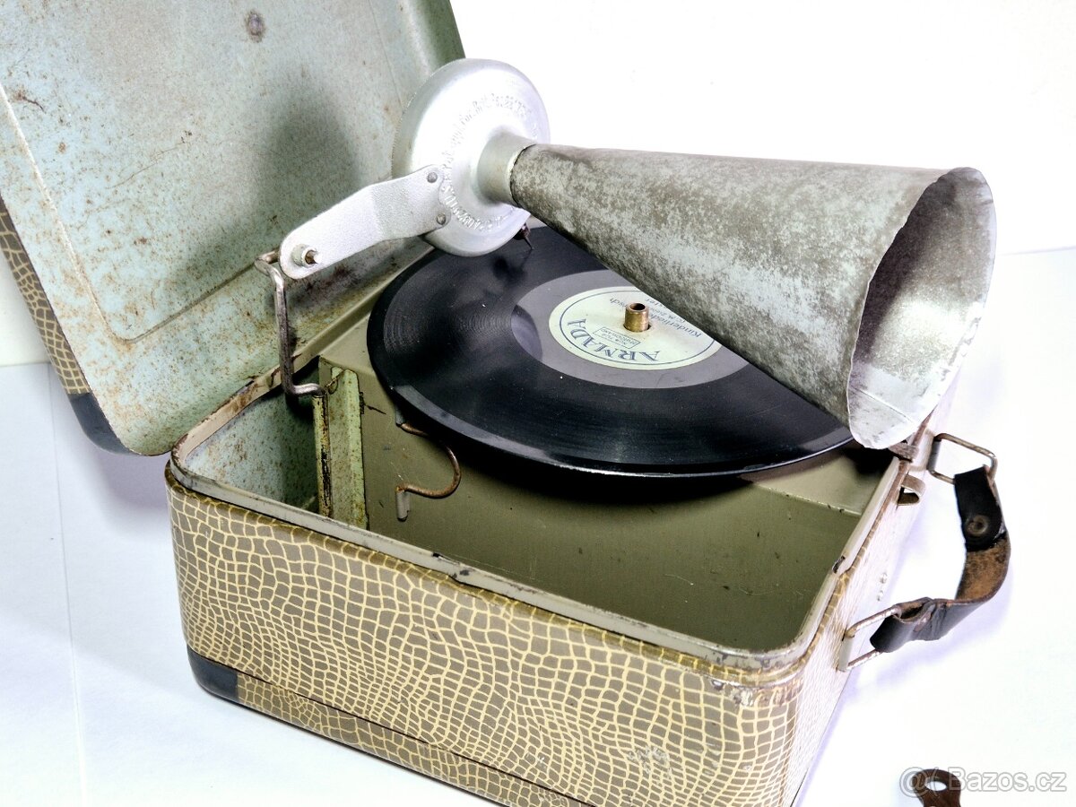 Starý dětský gramofon GBN Bing, 1930-40 - 10