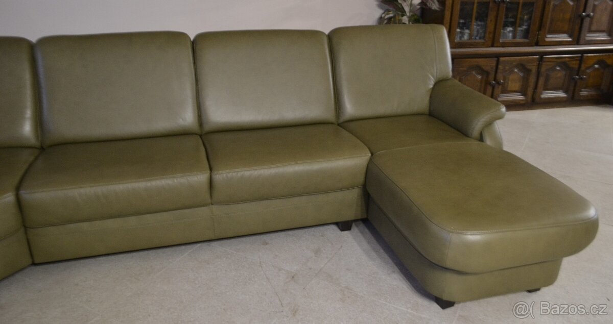 Kožená, rohová sedací souprava do tvaru "U". - 10