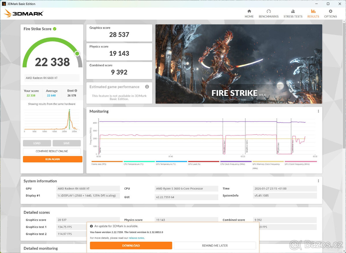 Herni PC - Ryzen 3600, 16GB RAM, SSD+HDD, 6600XT, WIN11 - 10