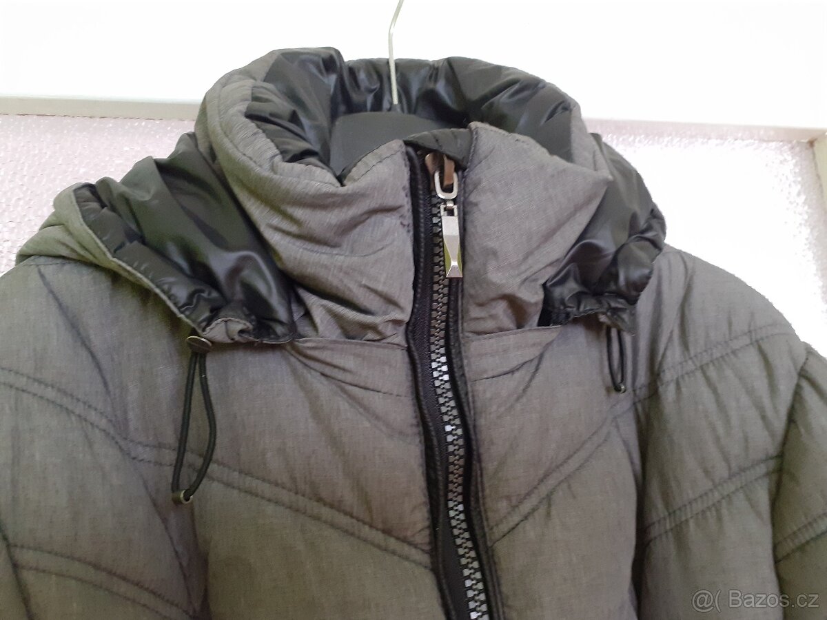 Dámská šedá zimní teplá bunda s páskem Yessica 44/46 - 10