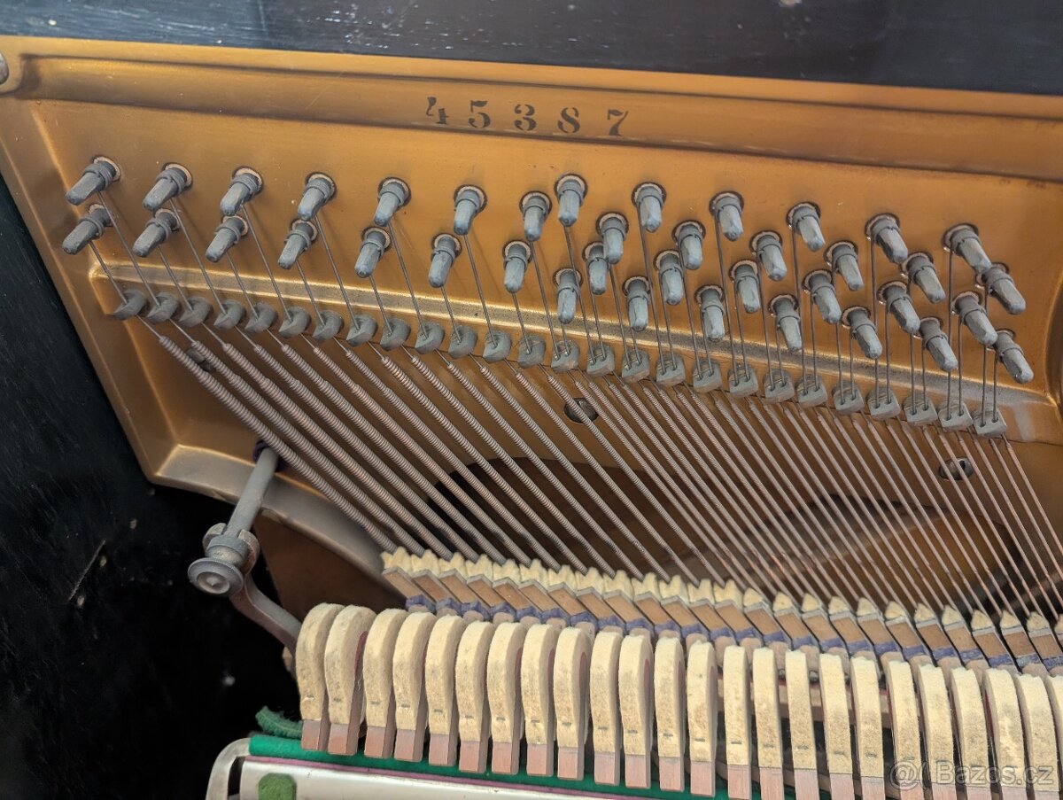 Klavir starožitný Jan Harwardt Liberec plně funkční - 10